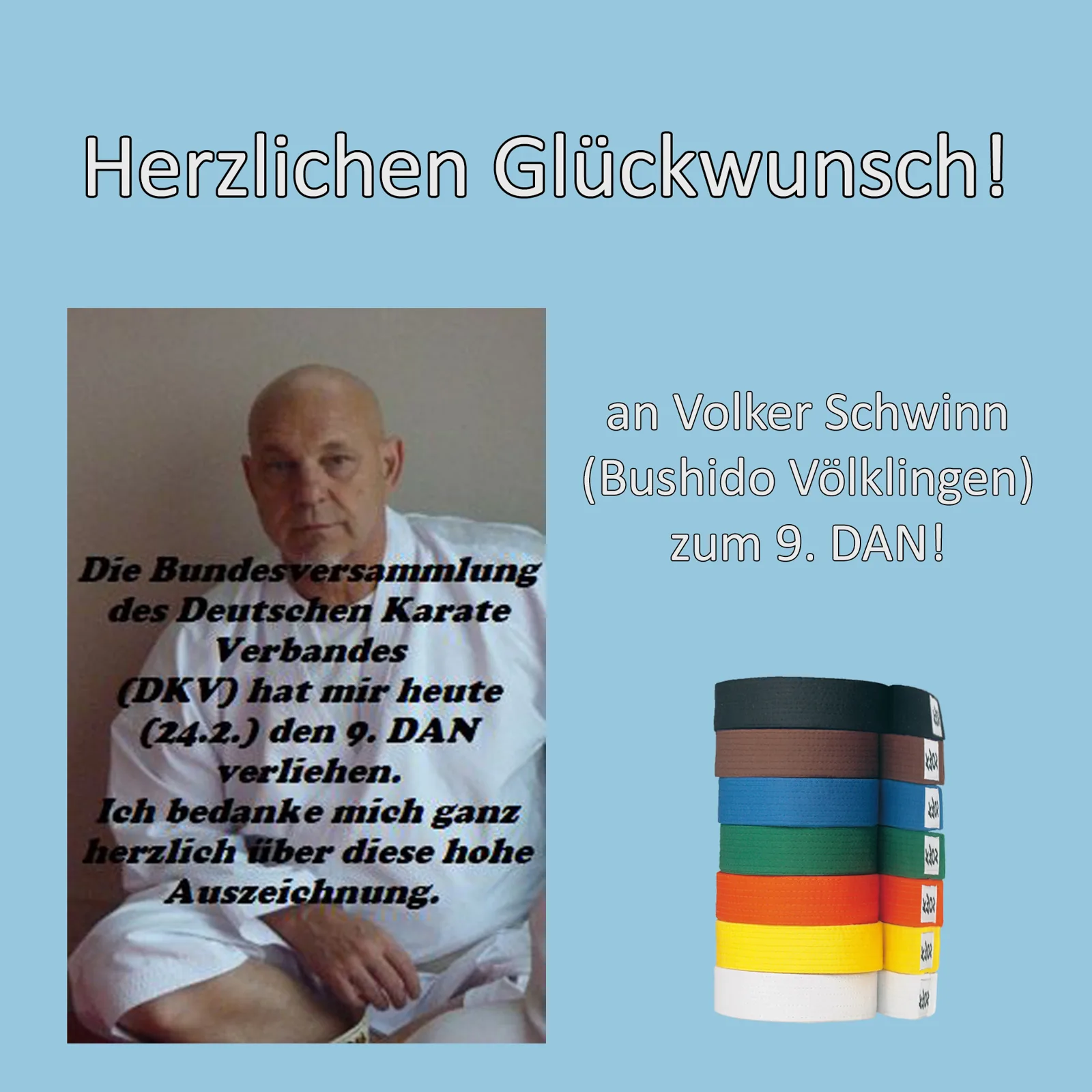 9. DAN für Volker Schwinn