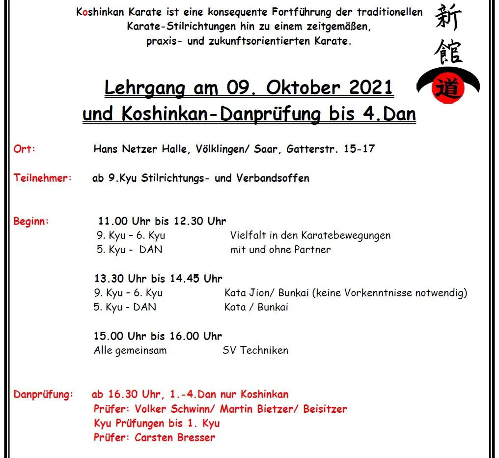 Lehrgang am 09.10. in Völklingen