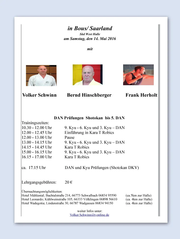 Lehrgang in BOUS 14.05.2016